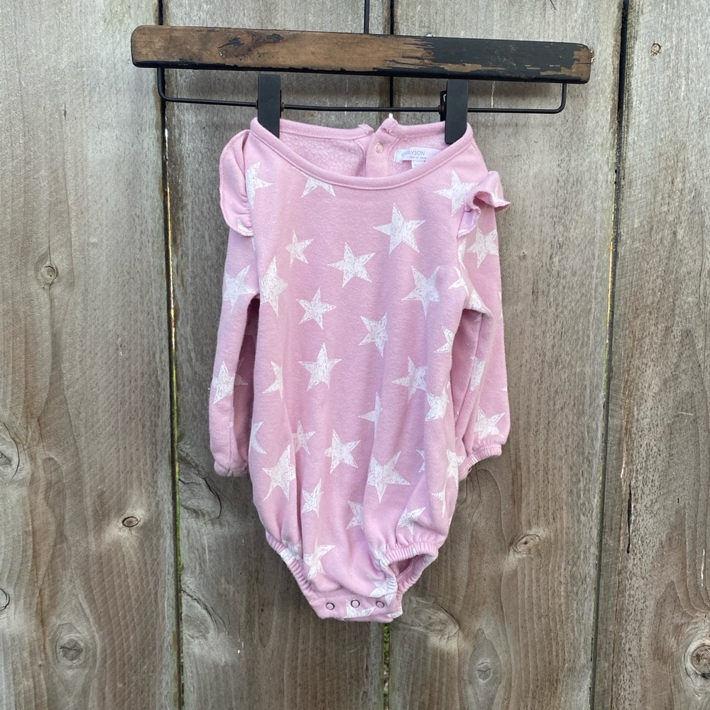 Grayson Mini Star Sweatsuit Ruffle One Piece 6-9 months